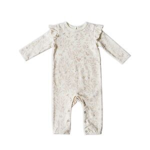 Pehr Long Sleeve Ruffle Romper - Secret Garden, 0-3M